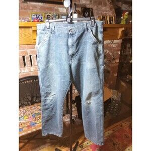 Wrangler Carpenter Jeans Mens 38x30 Authentic Issue Utility Workwear Denim